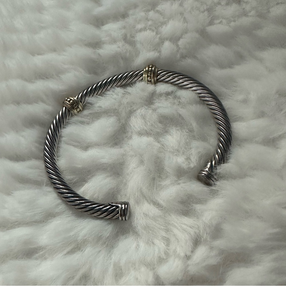 David Yurman Silver and Gold Bangle